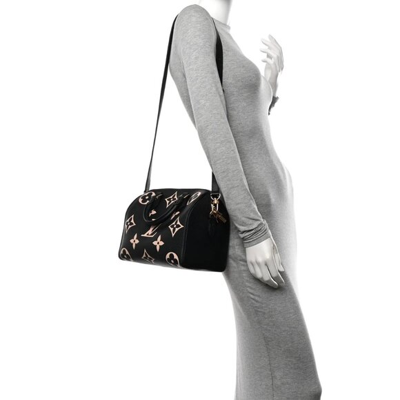 LOUIS VUITTON Empreinte Monogram Giant Speedy Bandouliere 25 Black Cream - Picture 3 of 8